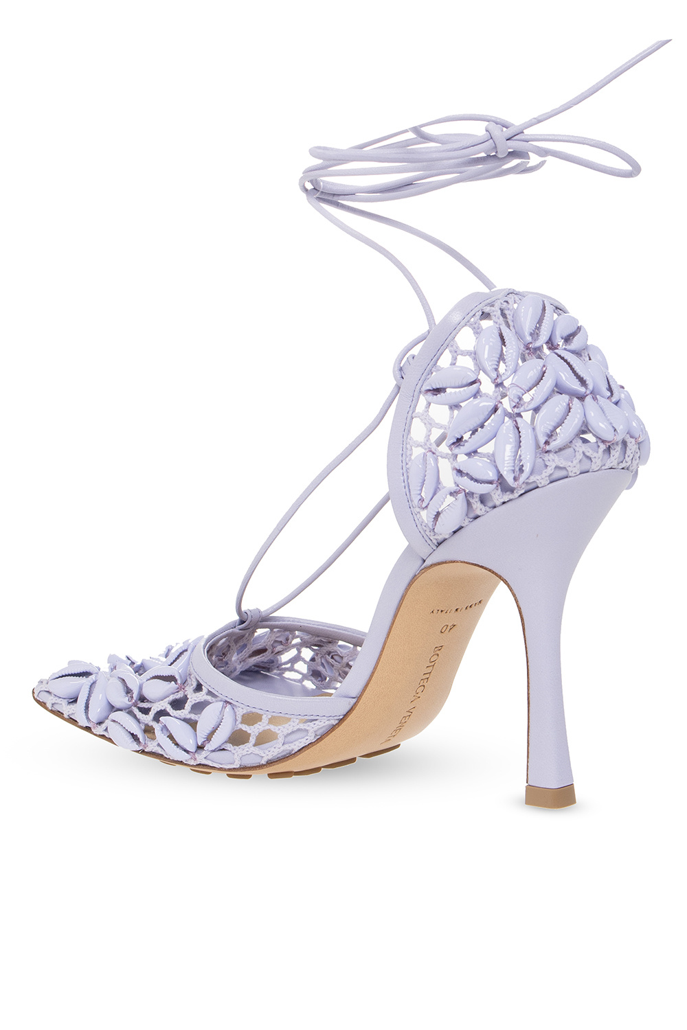 Bottega Veneta Squared Leather Sandals - Purple 'Stretch